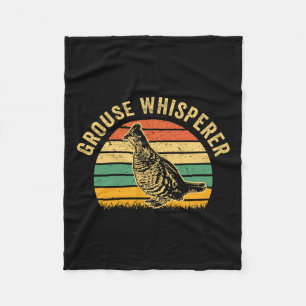 Hunting Ruffed Grouse Bird- Funny Whisperer Retro Fleece Blanket