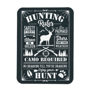 Hunting Rules List Custom Background Magnet