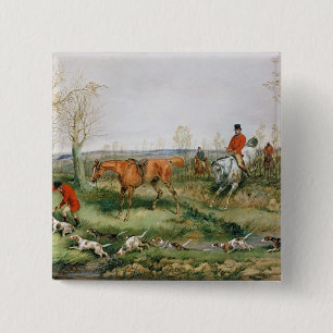 Hunting Scene 15 Cm Square Badge