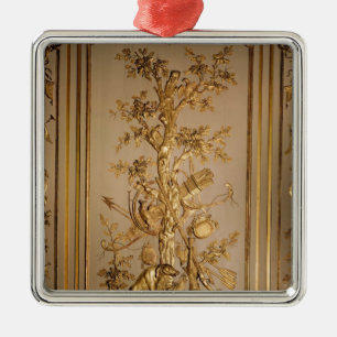 Hunting scene, wood panelling  from dining metal tree decoration