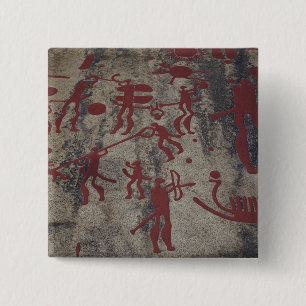 Hunting scenes 15 cm square badge