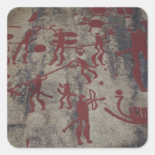 Hunting scenes square sticker