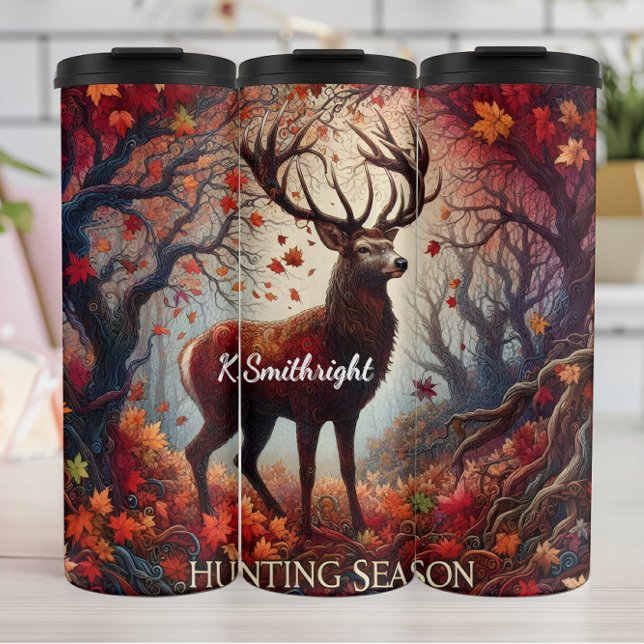 Hunting Season Deer Autumn Forest Thermal Tumbler (Creator Uploaded)