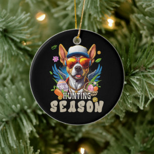 Hunting Season Deer Easter Egg Ceramic Tree Decoration