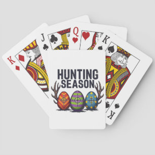 Hunting Season Easter Hunting Eggs Funny Playing Cards