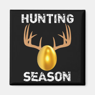 Hunting Season Funny Antlers Golden Easter Egg T S Magnet