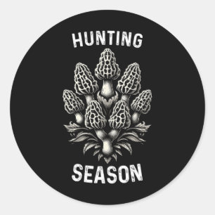 Hunting Season Morel Mushroom Hunting Morchella Fo Classic Round Sticker
