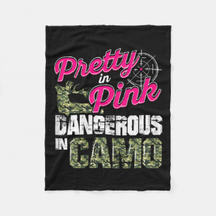 Hunting Shirts For Women Dangerous In Camo Deer Hu Fleece Blanket