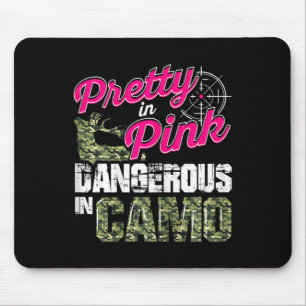 Hunting Shirts For Women Dangerous In Camo Deer Hu Mouse Pad
