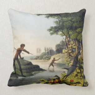 Hunting the Kangaroo, aborigines in New South Wale Cushion