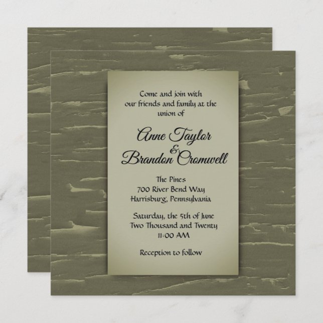 Hunting Theme Wedding Invitation (Front/Back)