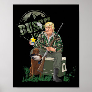 Hunting Trump Camo Duck Election Mega 2024 Voter  Poster