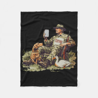 Hunting Trump Camouflage Funny Duck Hunting Season Fleece Blanket