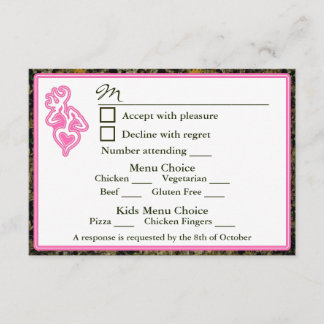 Hunting Wedding 4 Menu & Kids Menu Choice RSVP