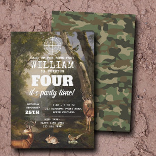 Hunting Wildlife Outdoorsman Kids Birthday Party Invitation