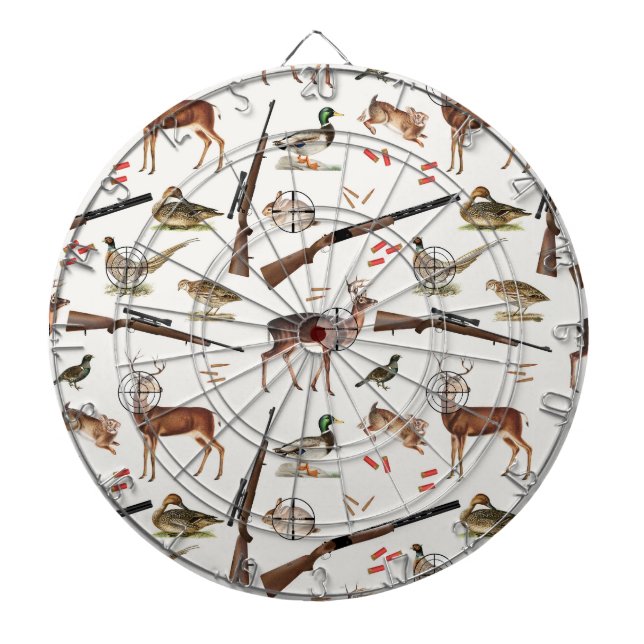Hunting Wildlife Outdoorsman Pattern Dartboard (Front)