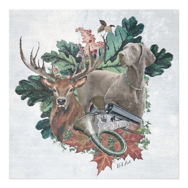 Hunting with a Weimaraner, "Grey Ghost"       Photo Print (Front)