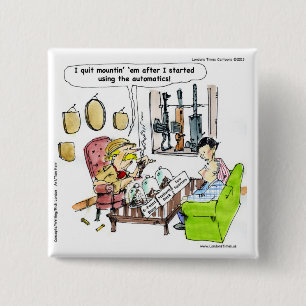 Hunting With Automatics Funny Gifts & Tees 15 Cm Square Badge