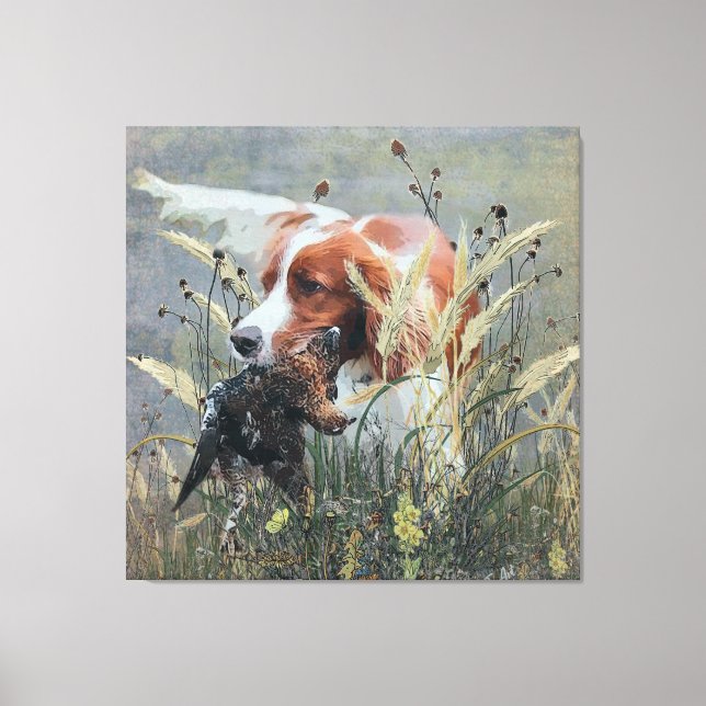 Hunting with Epagneul Breton    Canvas Print (Front)