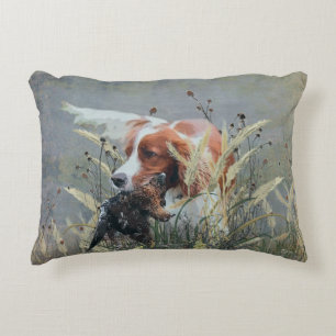 Hunting with Epagneul Breton   Decorative Cushion