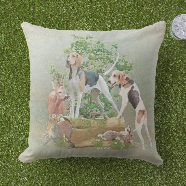 Hunting with hounds     cushion (Grass)