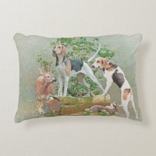 Hunting with hounds    decorative cushion