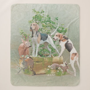 Hunting with hounds sherpa blanket