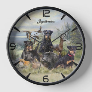 Hunting with Jagdterriers , Art  Clock