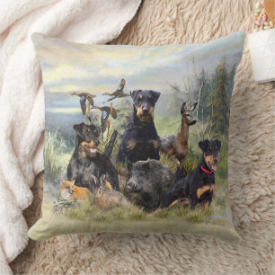 Hunting with Jagdterriers , Art  Cushion