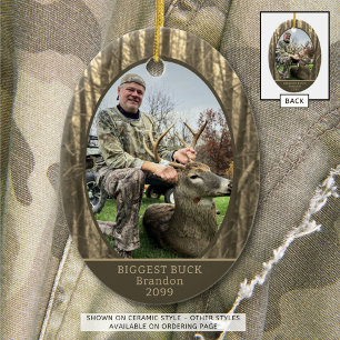Hunting Woods Photo Personalised Ceramic Tree Decoration