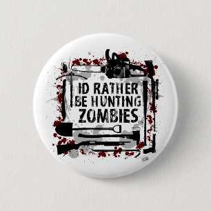 Hunting Zombies 6 Cm Round Badge