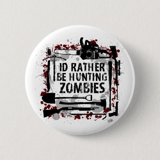 Hunting Zombies 6 Cm Round Badge (Front)