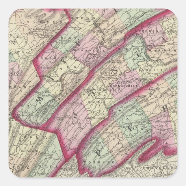 Huntingdon, Juniata, Mifflin, Perry counties Square Sticker (Front)