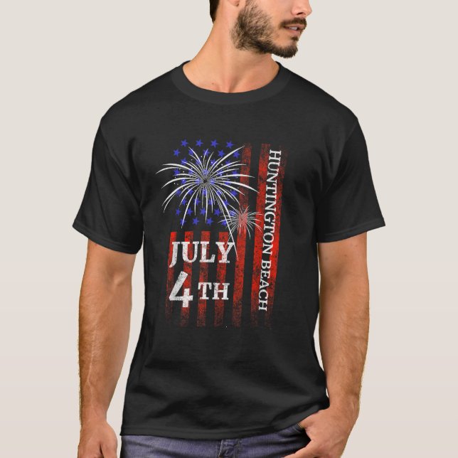 Huntington Beach 4th of July Independence Day T-Shirt (Front)