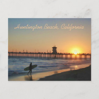 Huntington Beach at Sunset Postcard