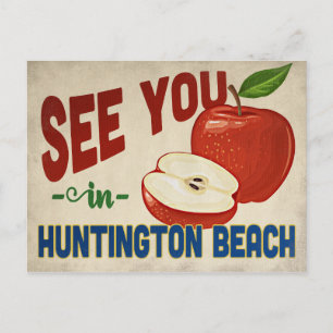 Huntington Beach California Apple - Vintage Travel Postcard