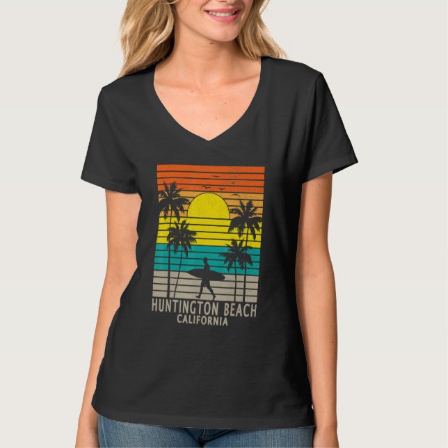 Huntington Beach California CA Surfer Surfing Surf T-Shirt (Front)