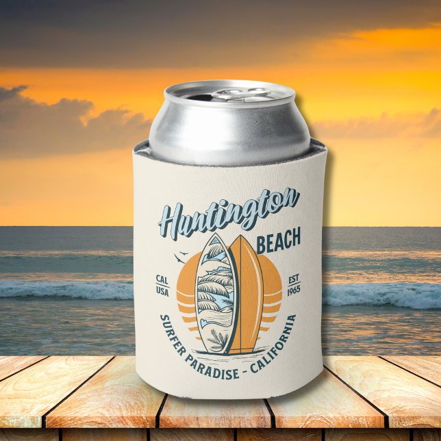 Huntington Beach California Funny California Beach Can Cooler (Creator Uploaded)