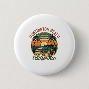 Huntington Beach California Los Angeles Surfer Vin 6 Cm Round Badge