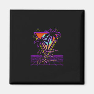 Huntington Beach California Retro 80s Vaporwave Ae Magnet