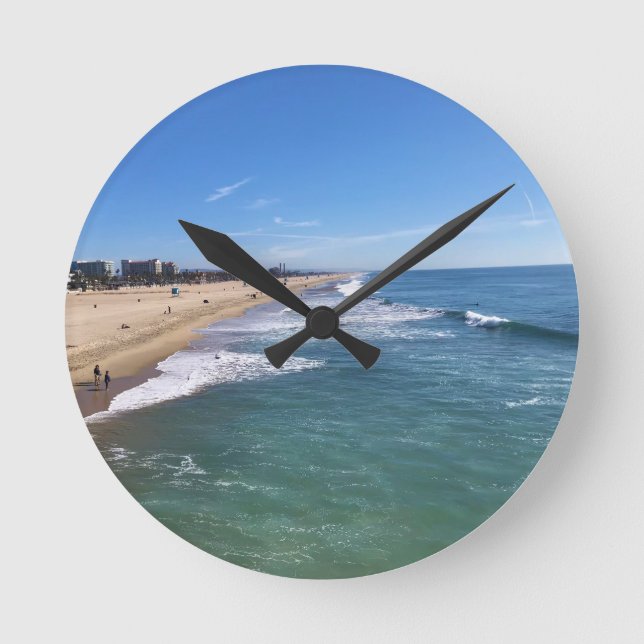 Huntington Beach, California Round Clock (Front)