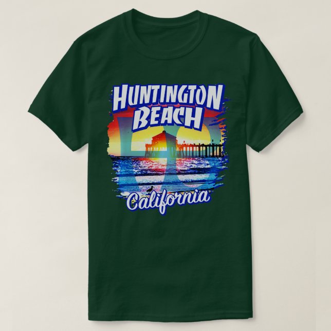 Huntington Beach California  Surf City CA sunset b T-Shirt (Design Front)