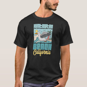 Huntington Beach California Vacation Seagull Surfi T-Shirt