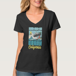 Huntington Beach California Vacation Seagull Surfi T-Shirt