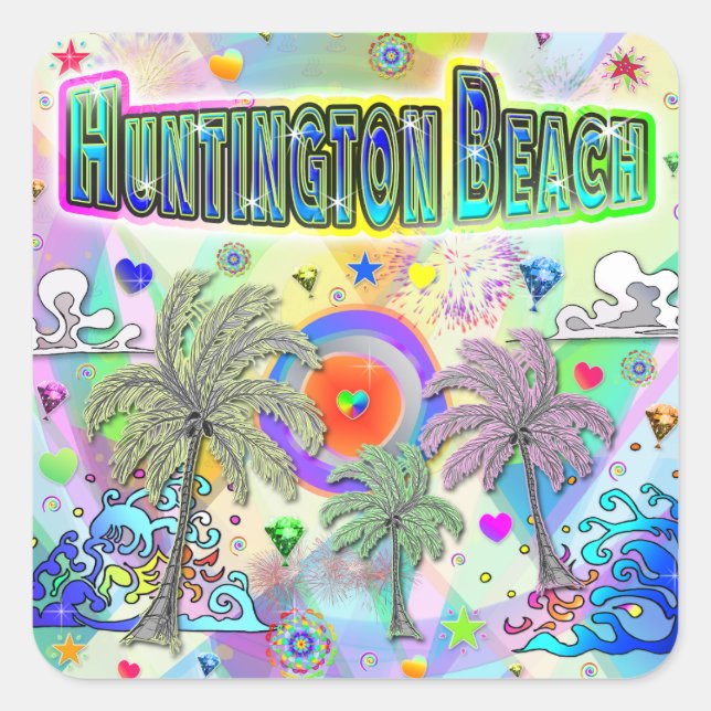 Huntington Beach Deep Dream Sticker (Front)