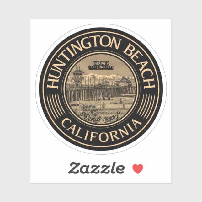 HUNTINGTON BEACH ORANGE CALIFORNIA VINTAGE (Sheet)