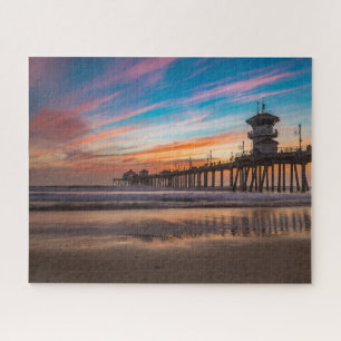 Huntington Beach Pier at sunset Jigsaw Puzzle