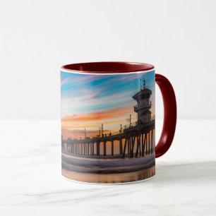 Huntington Beach Pier at sunset Mug