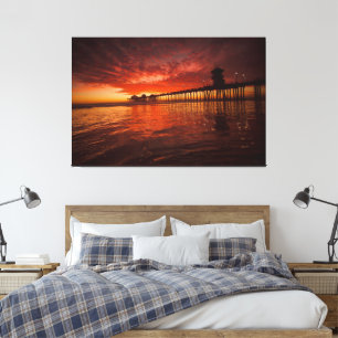 Huntington Beach Pier Sunset 1-1-2020 Canvas Print