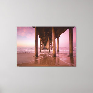 Huntington Beach Pier Sunset (Canvas 60x40) Canvas Print